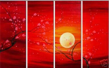 Dafen Oil Painting on canvas red leafage -set033 Dafen Oil Painting on canvas red leafage -set033